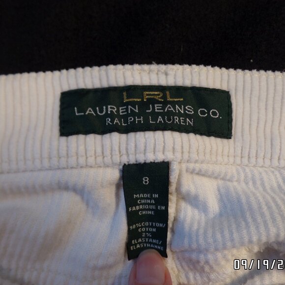 LRL Lauren Jeans Co Ralph Lauren Cream Corduroy Size 8 - Picture 8 of 15